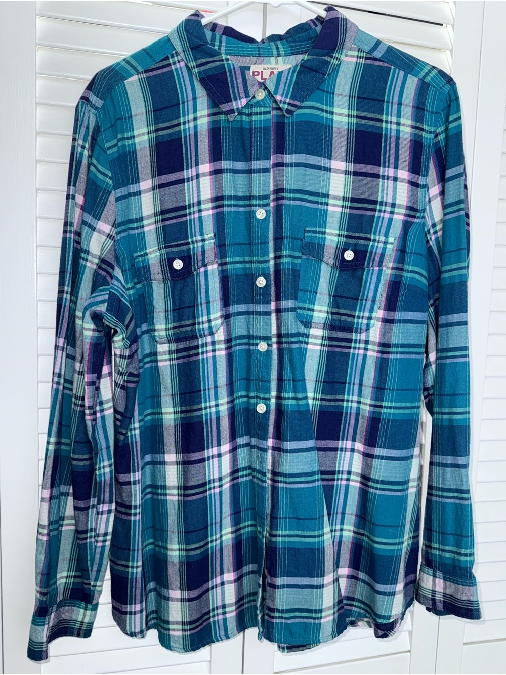 Old Navy Plaid Flannel button down XL